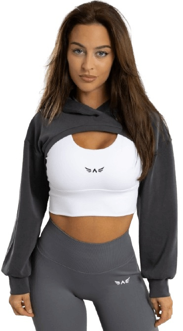 Exalted Dámská Bolero mikina s kapucí šedá - M