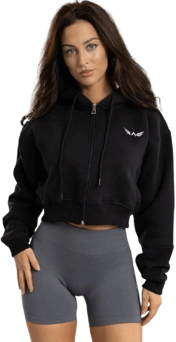 Exalted Dámská CROP mikina Comfy-Nest černá - S