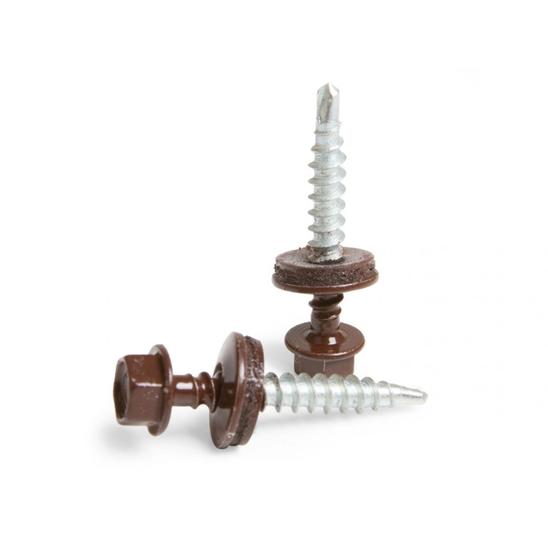 COVERNIT Samořezný vrut, plech. krytina/dřevo, hnědá, 4,8 x 35 mm, 25 ks