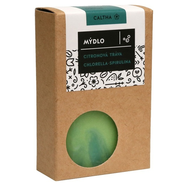 CALTHA Tuhé mýdlo CITRONOVÁ TRÁVA, CHLORELLA a SPIRULINA 100 g