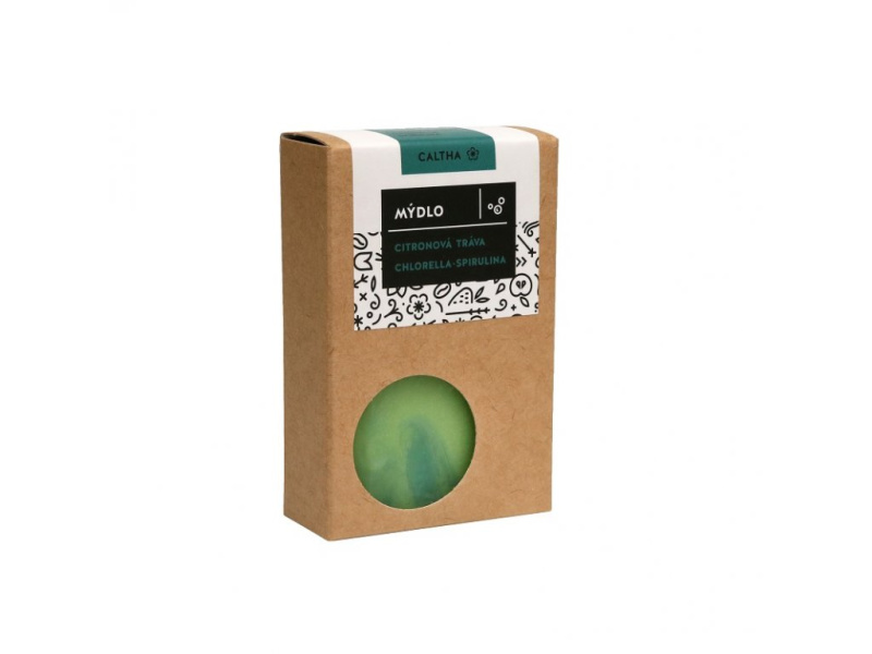 CALTHA Tuhé mýdlo CITRONOVÁ TRÁVA, CHLORELLA a SPIRULINA 100 g