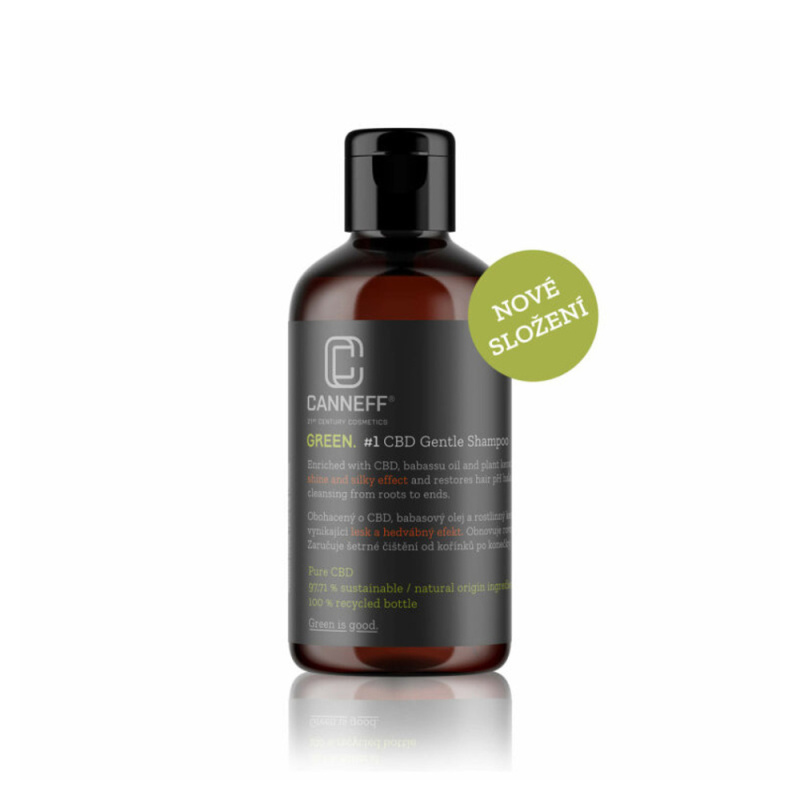 Canneff Green CBD Gentle Shampoo regenerační šampon pro lesk a hebkost vlasů 200 ml