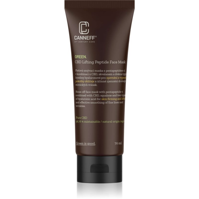 Canneff Green CBD Lifting Peptide Face Mask liftingová a zpevňující maska s peptidy 70 ml