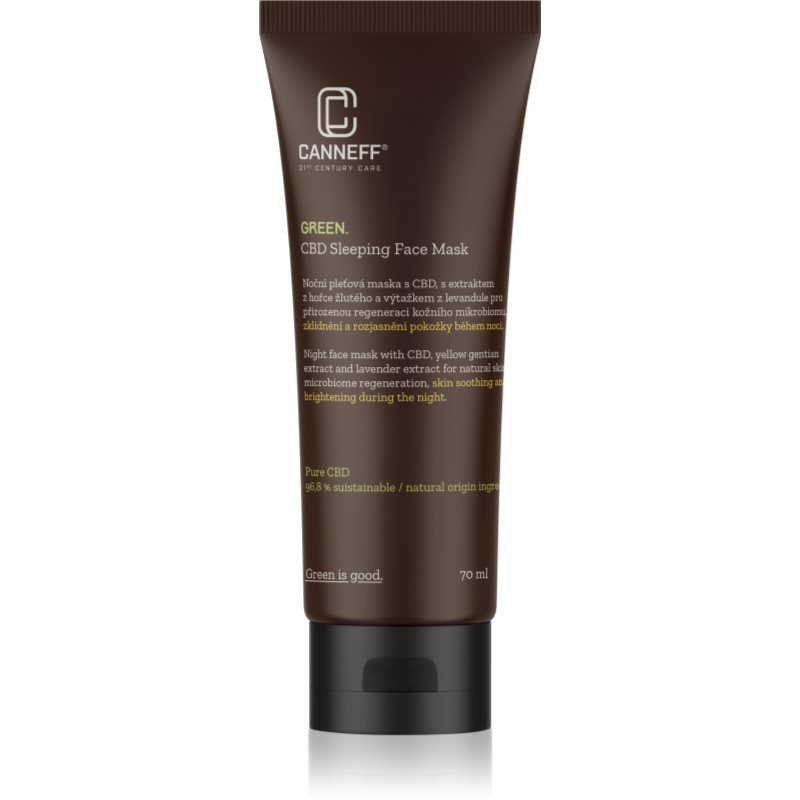 Canneff Green CBD Sleeping Face Mask zklidňující maska na noc 70 ml