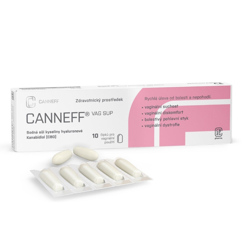 CANNEFF VAG SUP Vaginální čípky 10 kusů