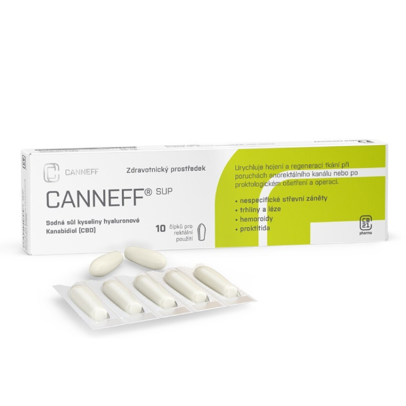 CANNEFF SUP rektální čípky 10 kusů