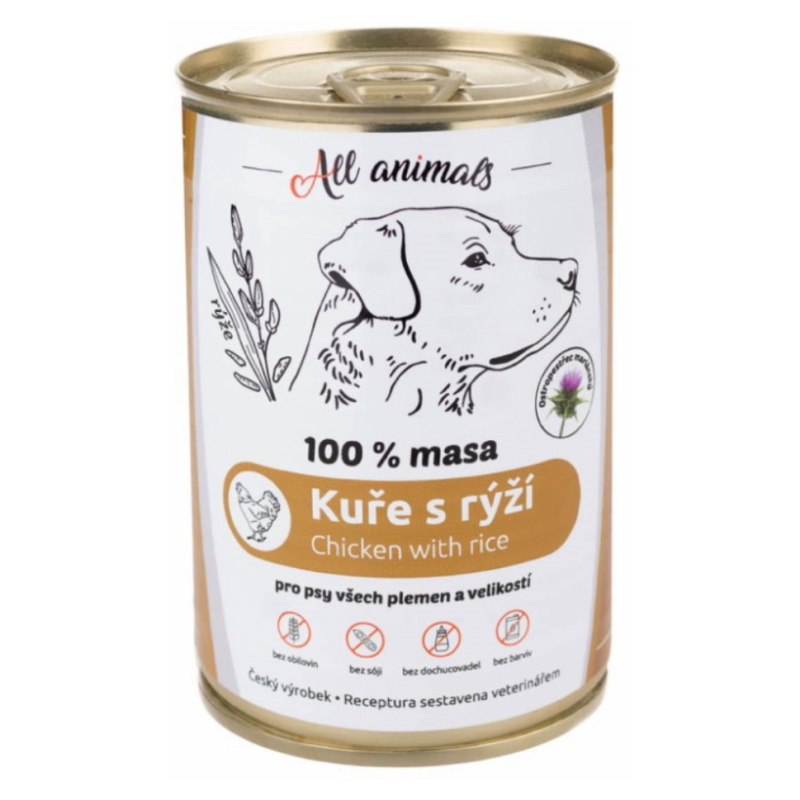 All Animals DOG kuřecí mleté s rýží 400g