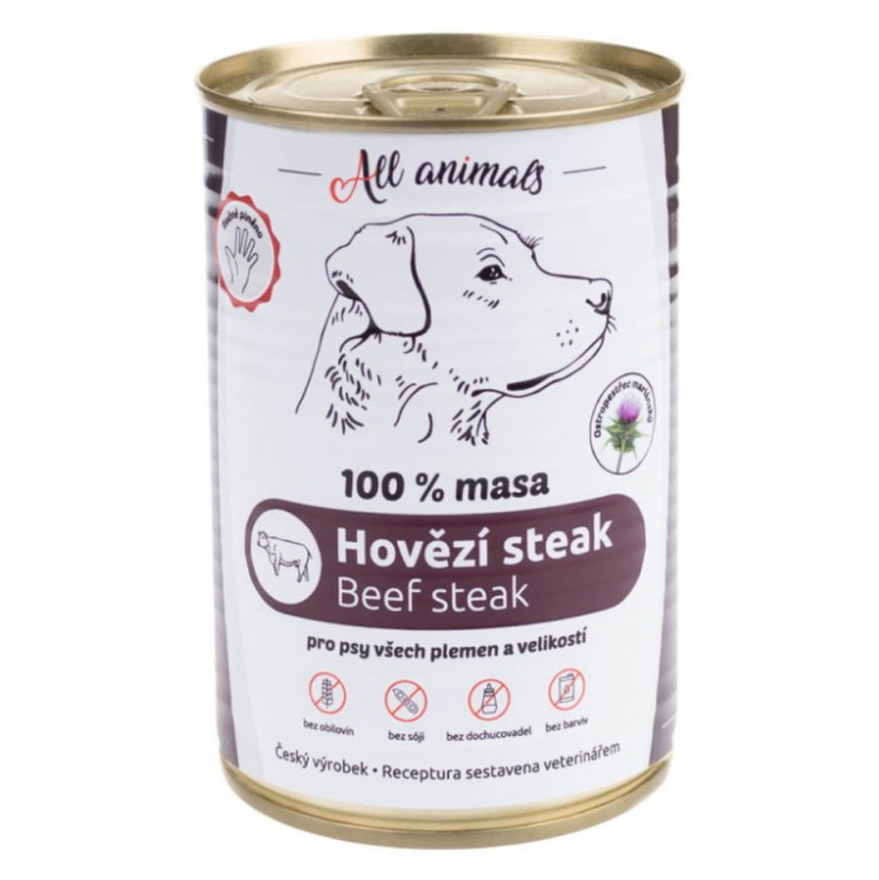 All Animals DOG hovězí steak 400g