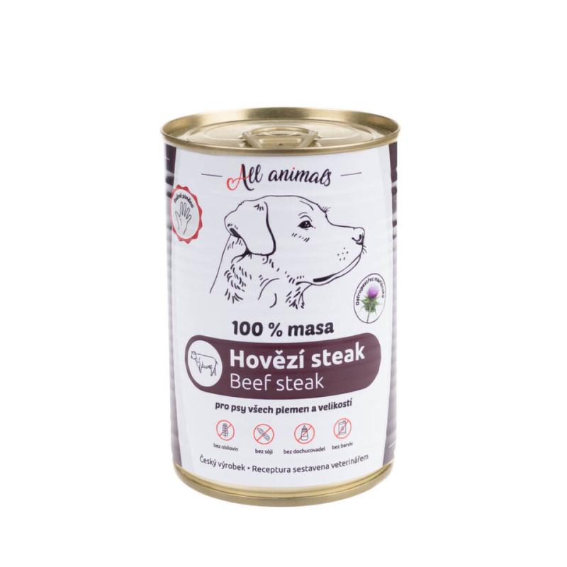 All Animals DOG hovězí steak 400g