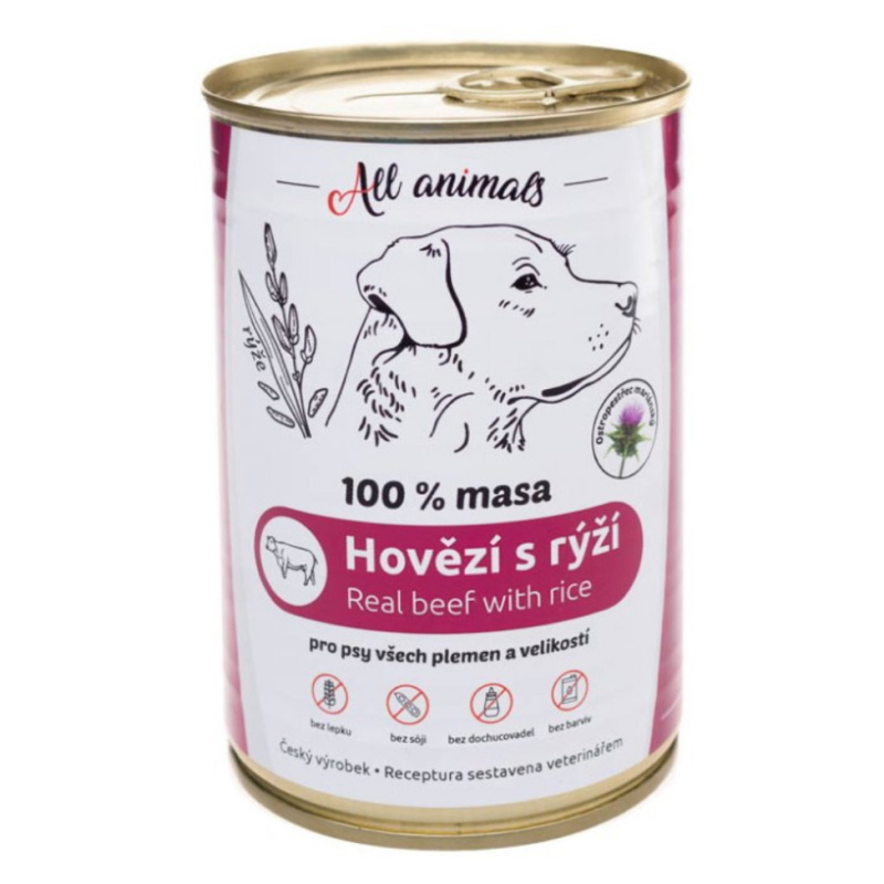 All Animals DOG hovězí mleté s rýží 400g