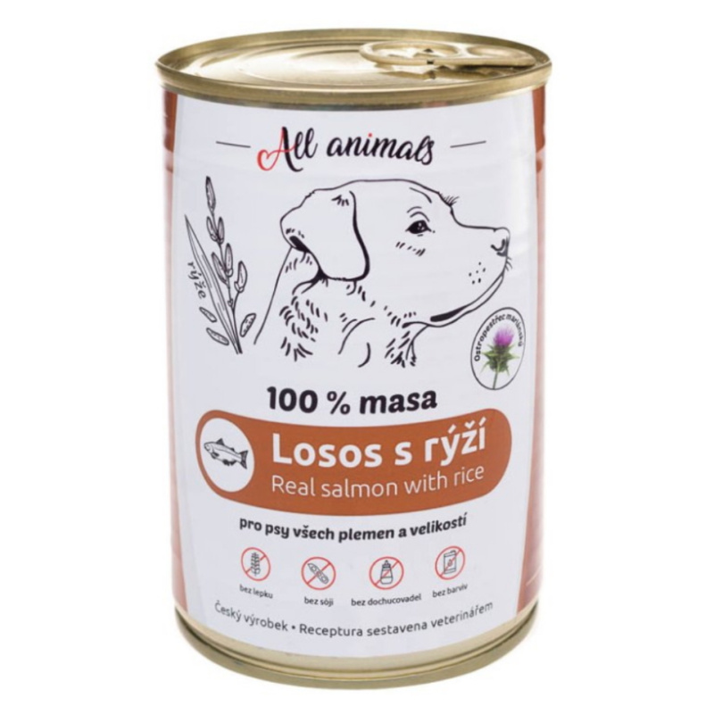 All Animals DOG losos mletý s rýží 400g