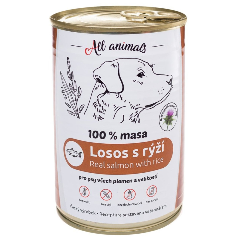 All Animals DOG losos mletý s rýží 400g