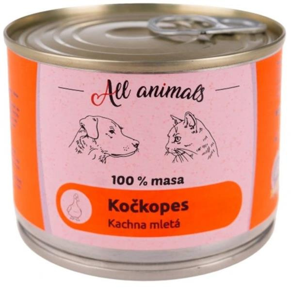 All Animals kočkopes Kachna mletá 200g 200 G