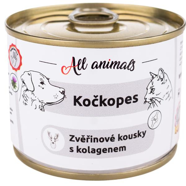 ALL ANIMALS Kočkopes konz. zvěřinové kousky s kolagenem  200g