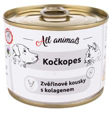 ALL ANIMALS Kočkopes konz. zvěřinové kousky s kolagenem  200g