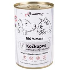 ALL ANIMALS Kočkopes konz. zvěřinové kousky s kolagenem  400g