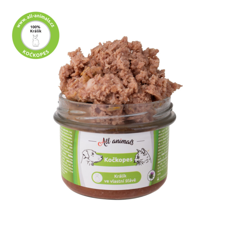 All Animals kočkopes sklo Králík ve vlastní šťávě 200g 200g