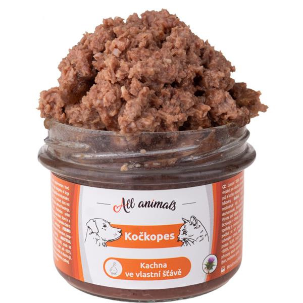 All Animals kočkopes sklo Kachna ve vlastní šťávě  200g