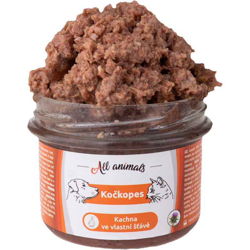All Animals kočkopes sklo Kachna ve vlastní šťávě  200g
