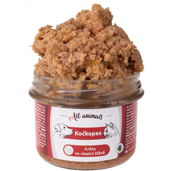 All Animals kočkopes sklo Krůta ve vlastní šťávě  200g