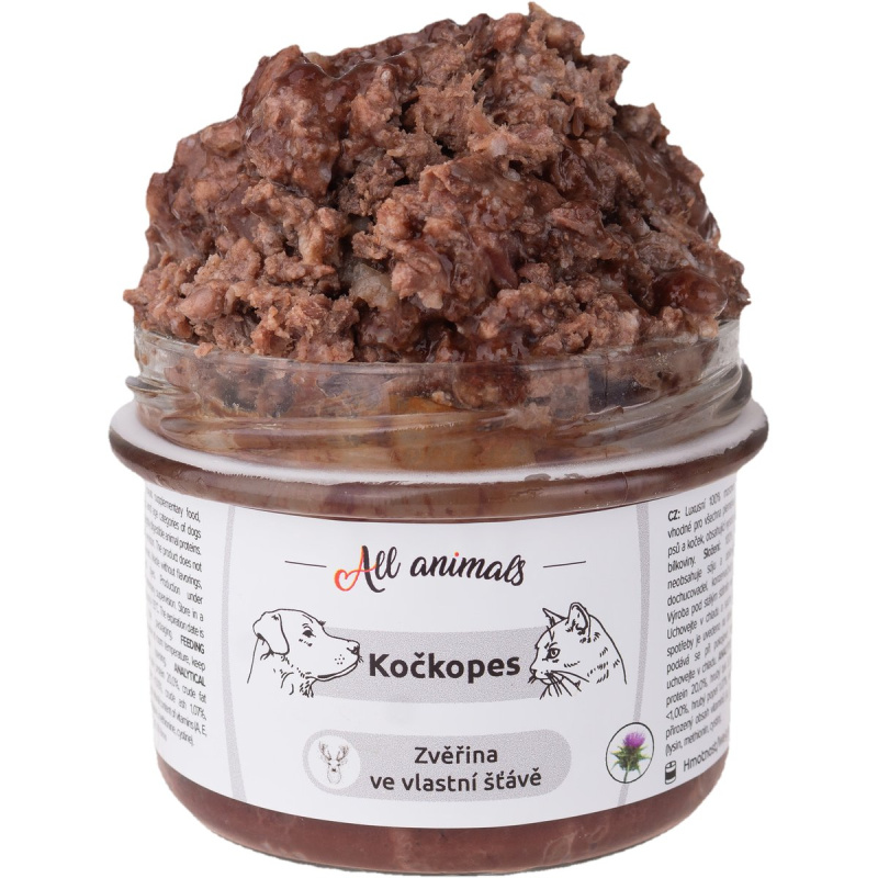 All Animals kočkopes sklo Zvěřina ve vlastní šťávě 200g