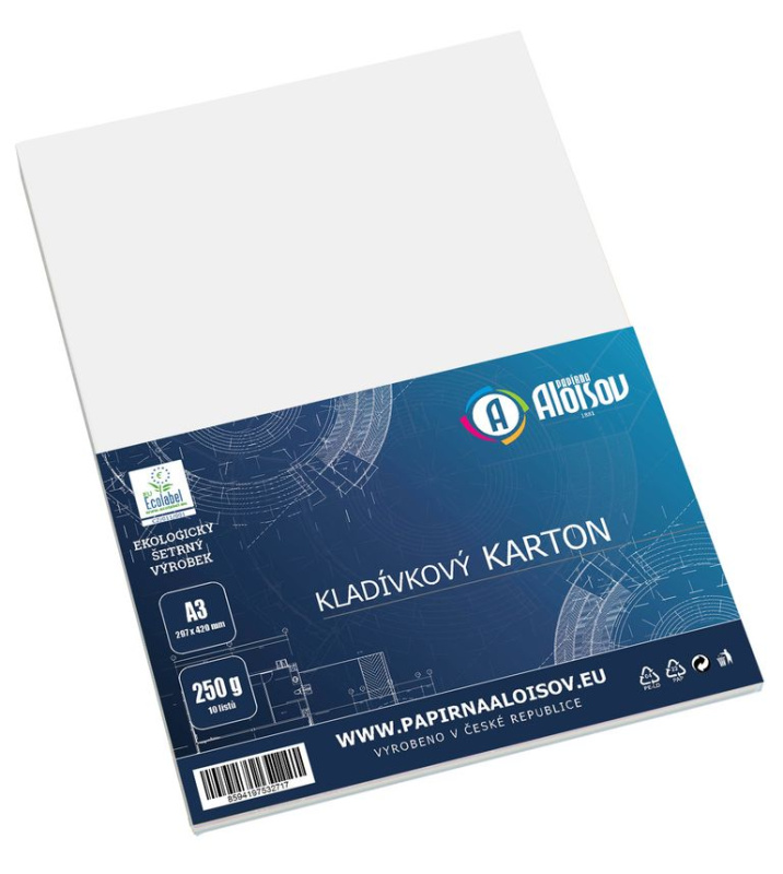 Čtvrtka kladívková bílá A3, 250 g/m2 - 10 ks