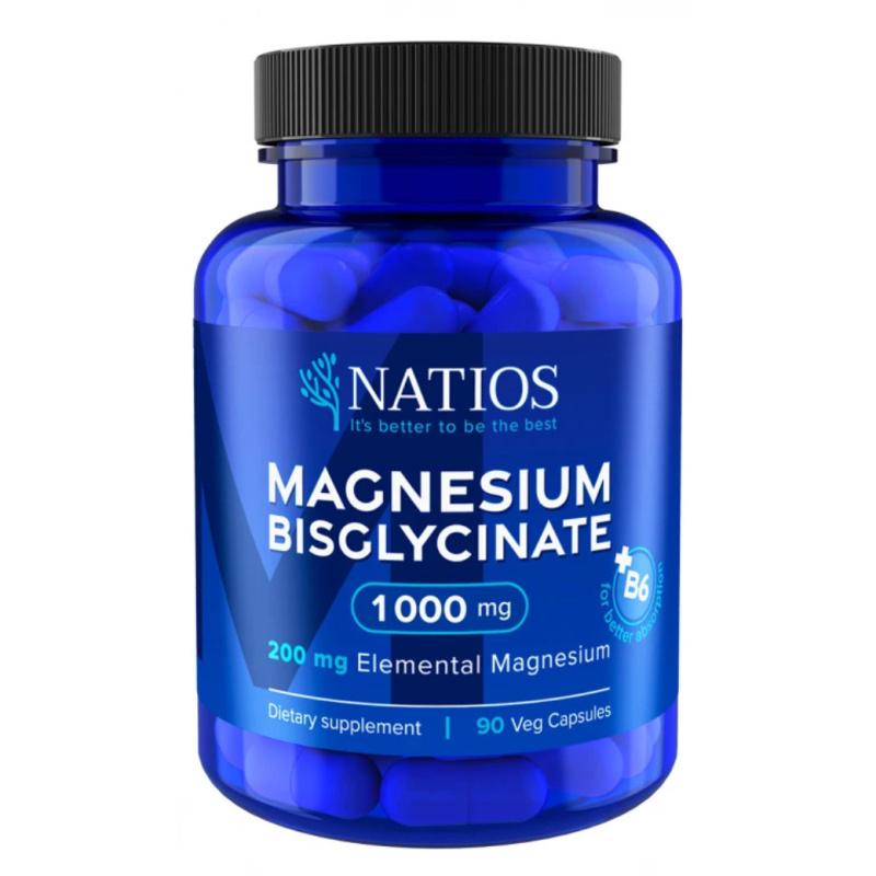 NATIOS Magnesium Bisglycinate 1000 mg + B6 90 kapslí