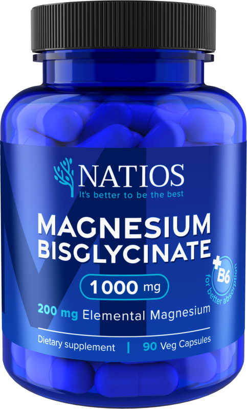 NATIOS Magnesium Bisglycinate 1000 mg + B6 90 kapslí
