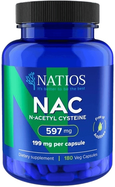 NATIOS N-Acetyl Cysteine NAC 199 mg 180 veganských kapslí