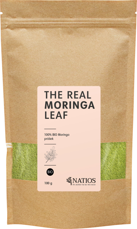 Natios Moringa Leaf prášek BIO, 100 g