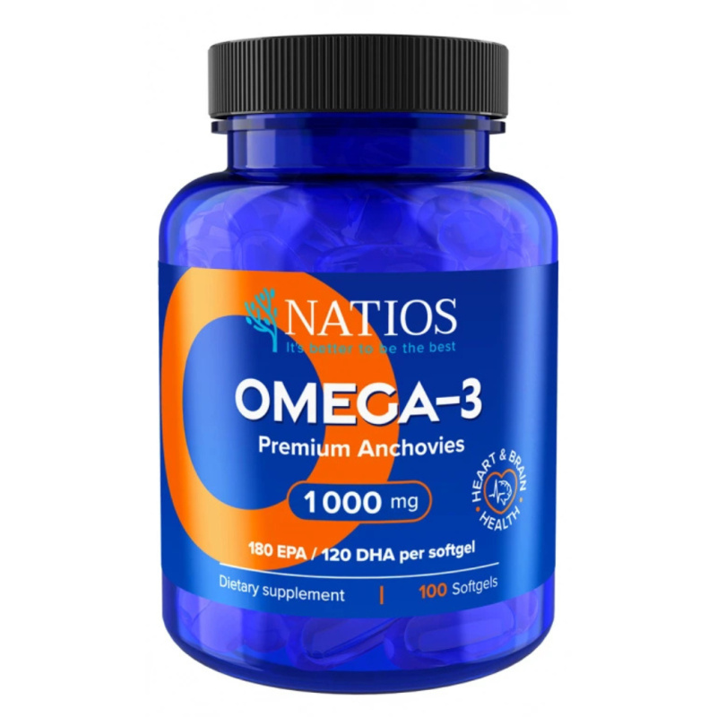 NATIOS Omega-3 Premium Anchovies 1000 mg 100 kapslí