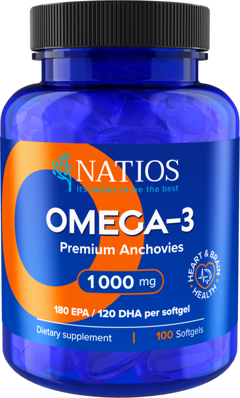 NATIOS Omega-3 Premium Anchovies 1000 mg 100 kapslí