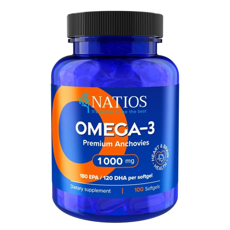 NATIOS Omega-3 Premium Anchovies 1000 mg 100 kapslí