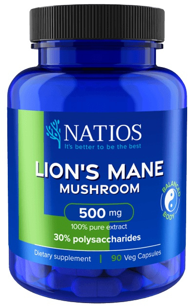 NATIOS Lion's Mane Extract 500 mg 30% polysaccharides 90 kapslí 