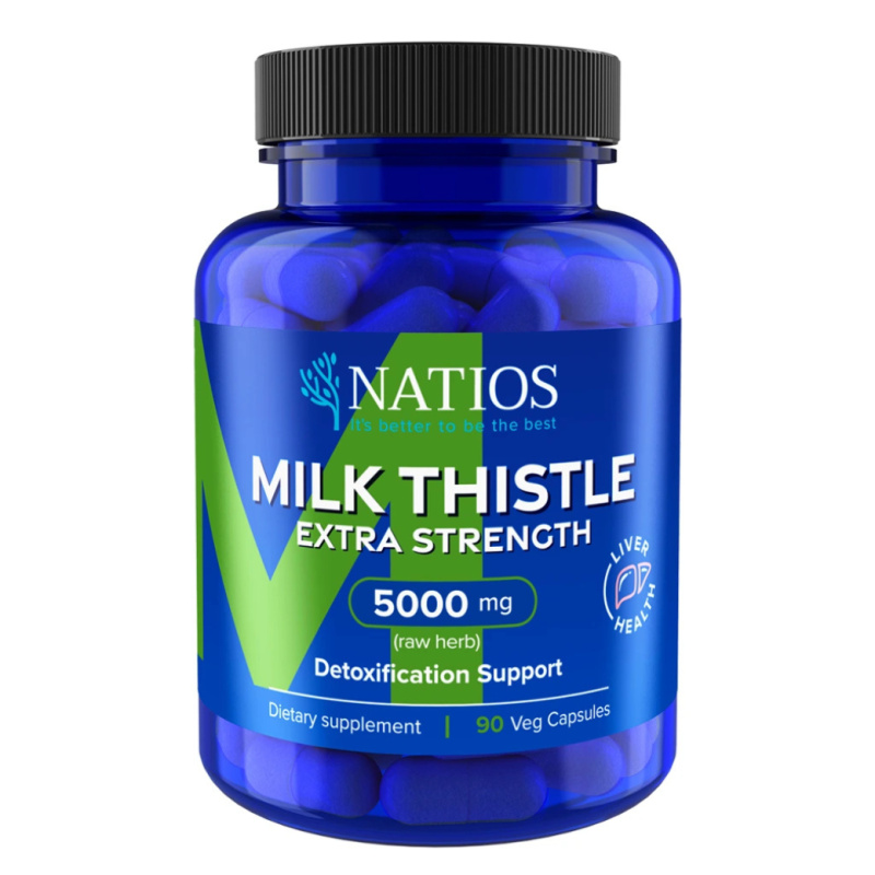 NATIOS Milk Thistle Extract (Ostropestřec) 5000 mg Extra Strength 90 veganských kapslí