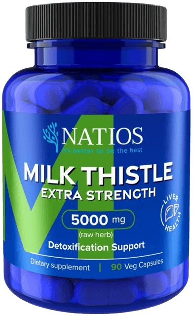 NATIOS Milk Thistle Extract (Ostropestřec) 5000 mg Extra Strength 90 veganských kapslí