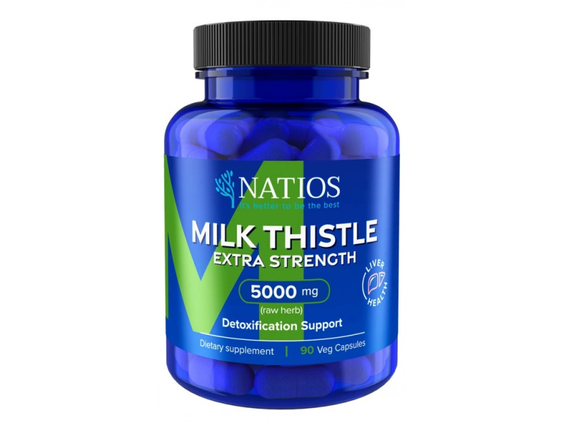 NATIOS Milk Thistle Extract (Ostropestřec) 5000 mg Extra Strength 90 veganských kapslí