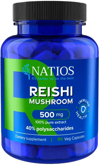 Natios Reishi Extract 500 mg, 40% polysacharidů, 90 kapslí