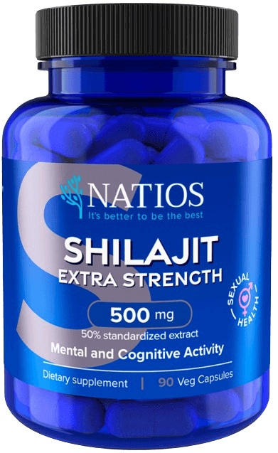 NATIOS Shilajit Extract 500 mg Extra Strength 90 veganských kapslí