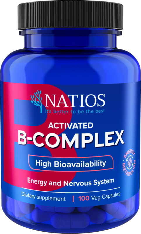 Natios Activated B-Complex Aktivní formy vitamínů B 100 veganských kapslí