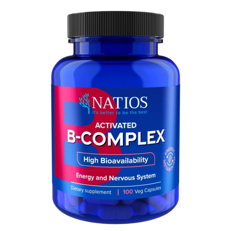 Natios Activated B-Complex Aktivní formy vitamínů B 100 veganských kapslí
