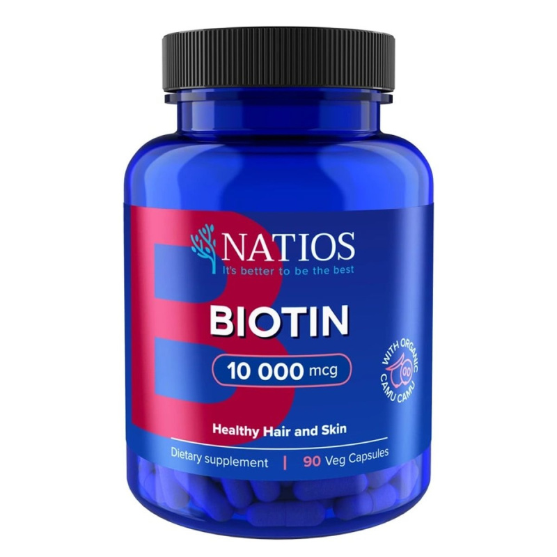 Natios Biotin 10 000 mcg Extra Strength 90 veganských kapslí