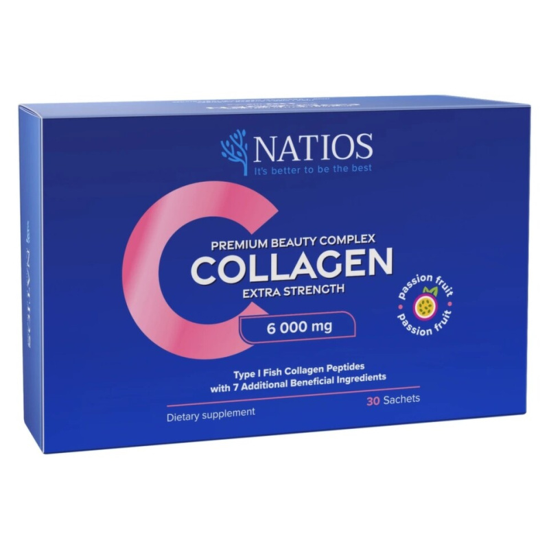 NATIOS Collagen Premium Beauty Complex Komplex pro krásu 6 000 mg 30 sáčků - marakuja