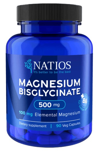 NATIOS Magnesium Bisglycinate 500 mg + B6 90 kapslí