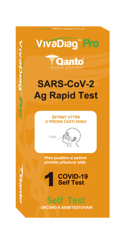 VivaDiag 1x  Antigenní rychlotest na COVID-19 z přední části nosu – Pro sebetestování