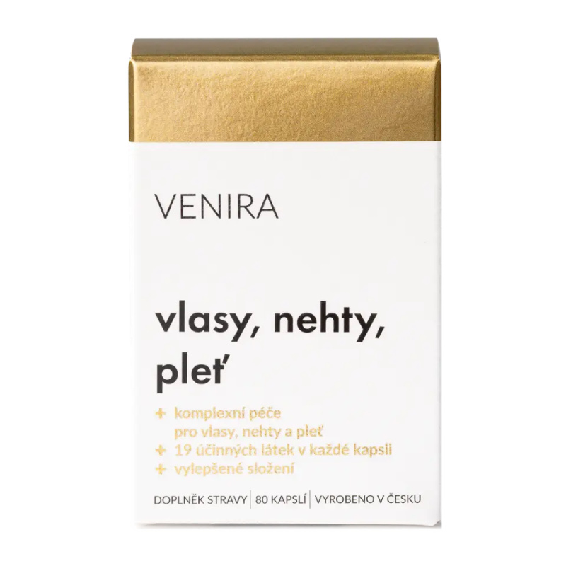 VENIRA kapsle na vlasy, nehty a pleť, 40 denní kúra, 80 kapslí