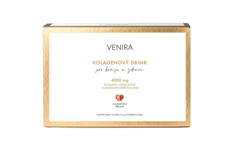 VENIRA kolagenový drink pro vlasy, nehty a pleť - jahoda, 30 sáčků