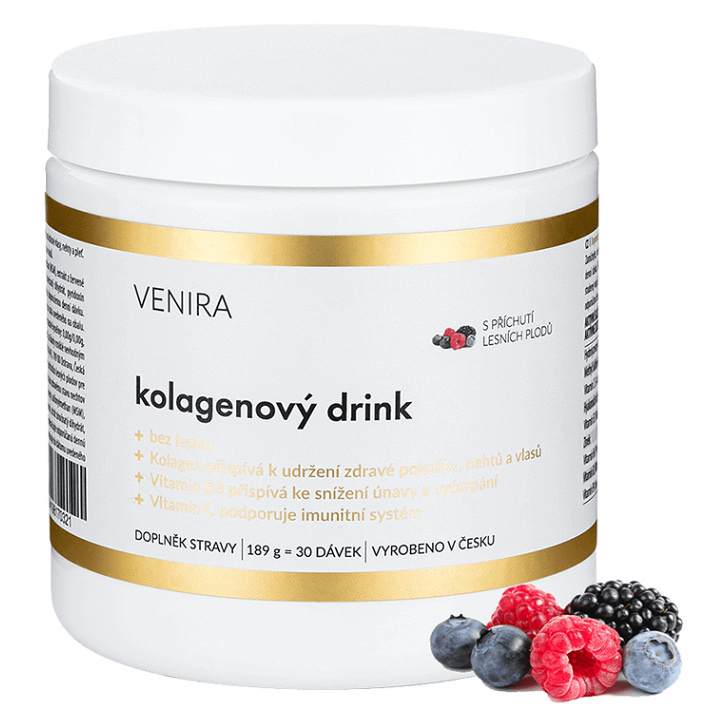 VENIRA kolagenový drink pro vlasy, nehty a pleť - lesní plody, 189 g