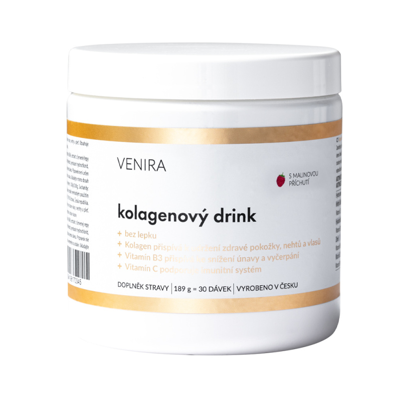 VENIRA kolagenový drink pro vlasy, nehty a pleť - malina, 189 g