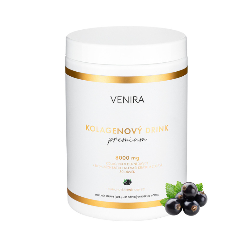 VENIRA PREMIUM kolagenový drink, černý rybíz, 324 g
